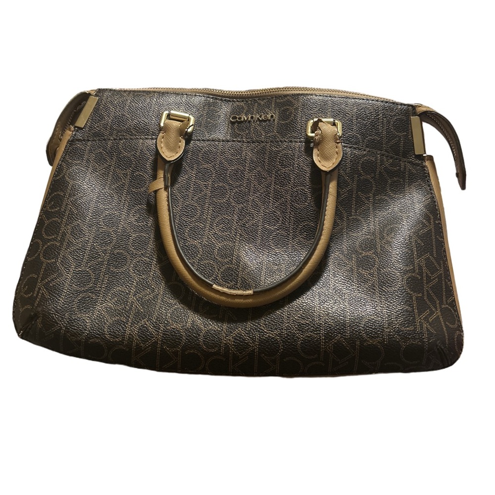 Calvin Klein Brown and Tan Purse